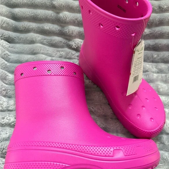CROCS Bold Pink Rain Boots - Picture 2 of 4